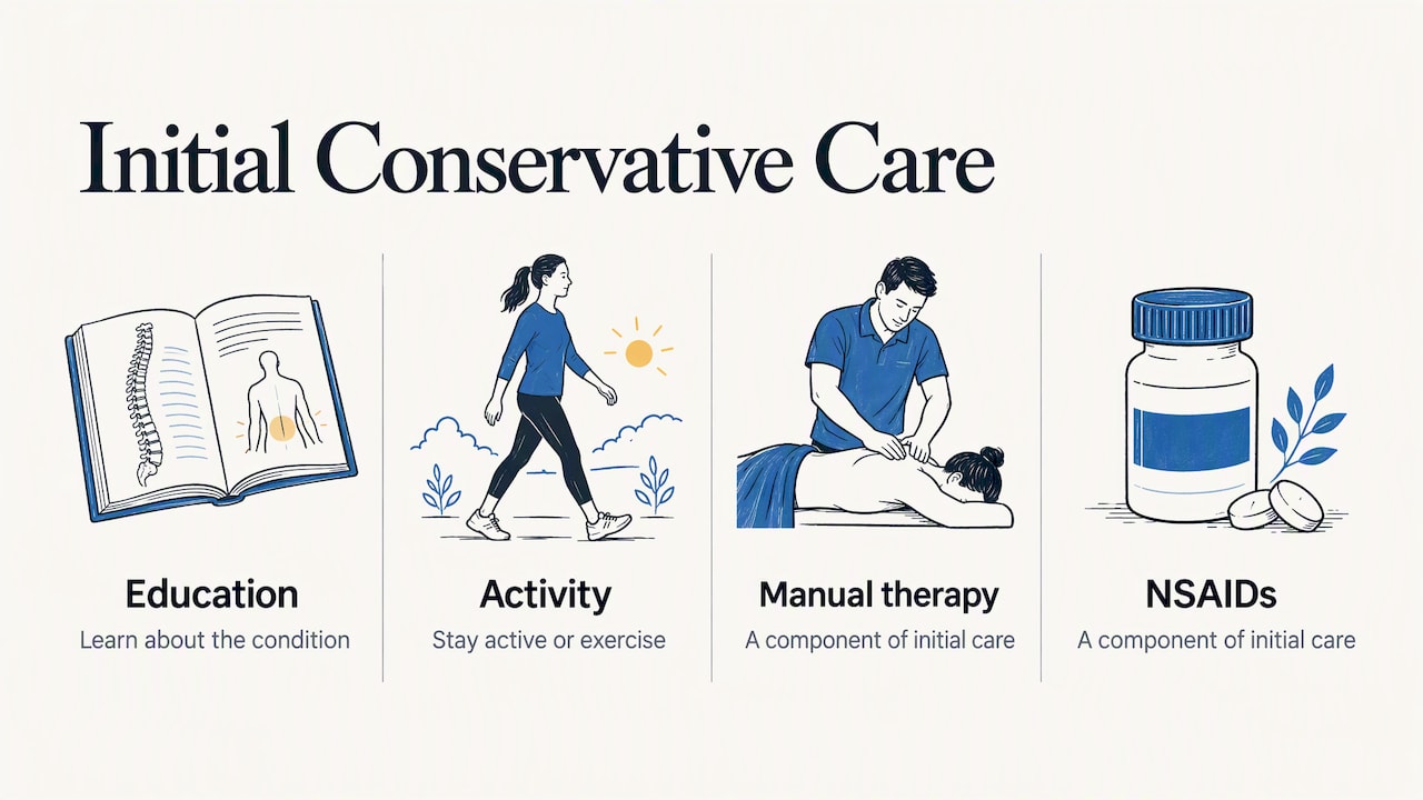Four components of initial conservative care