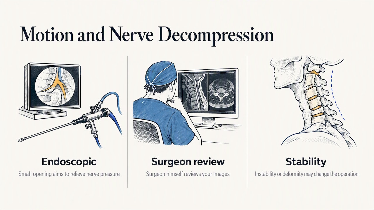 What we think: motion and nerve decompression first